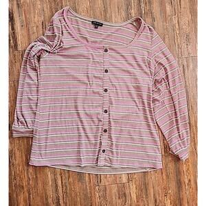 Lane Bryant Striped Henley Womens Size 22/24